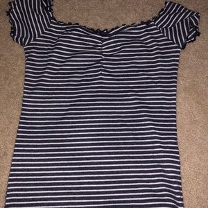 Navy stripped Hollister off the shoulder top